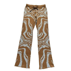 NWT Caryn Vallone Pants Womens Large Pull On Knit Wide Leg Cotton 70s Retro